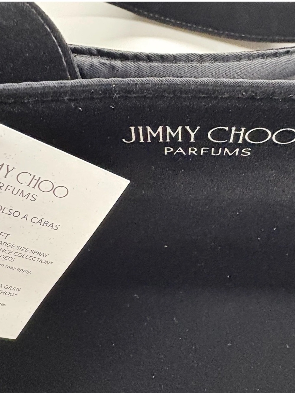 Jimmy Choo Parfums Tote Bag NEW Black Velvet Silver Glitter Overnight Bag - Picture 3 of 14